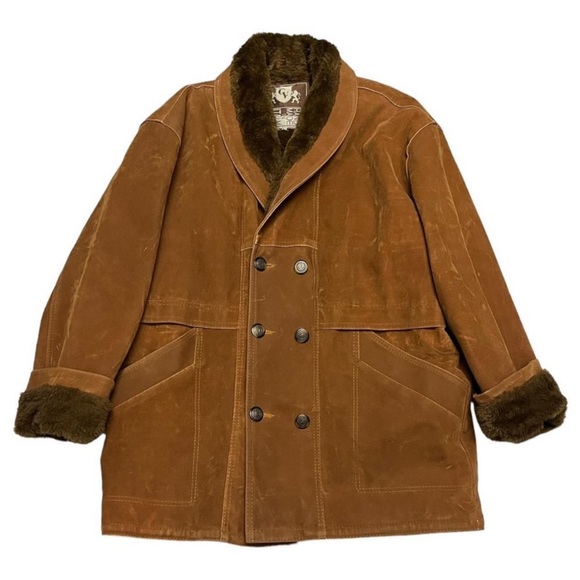 FAUX FUR vintage  90 CV LUXURY DESIGNER VELVET HEAVY WINTER COAT XL - Picture 1 of 5